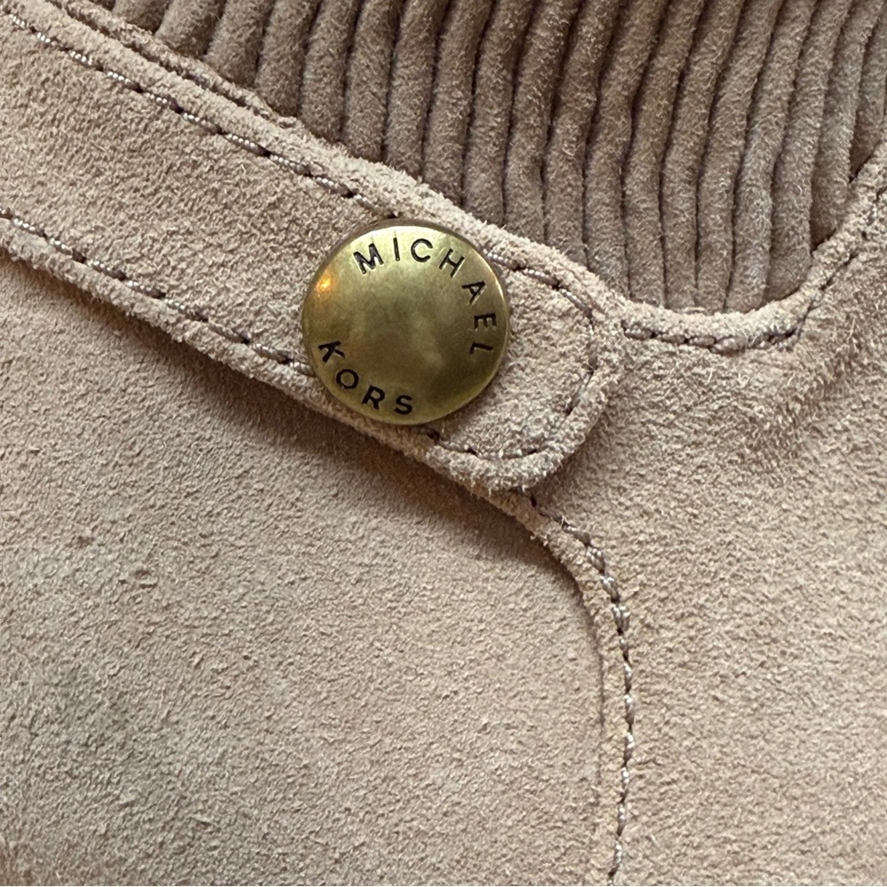 MICHAEL KORS Carrigan Tan Suede Wedge Ankle Boots Sz 10 - Picture 3 of 7